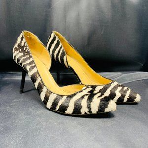 Gucci Black-white Calf-hair Zebra Print Pumps